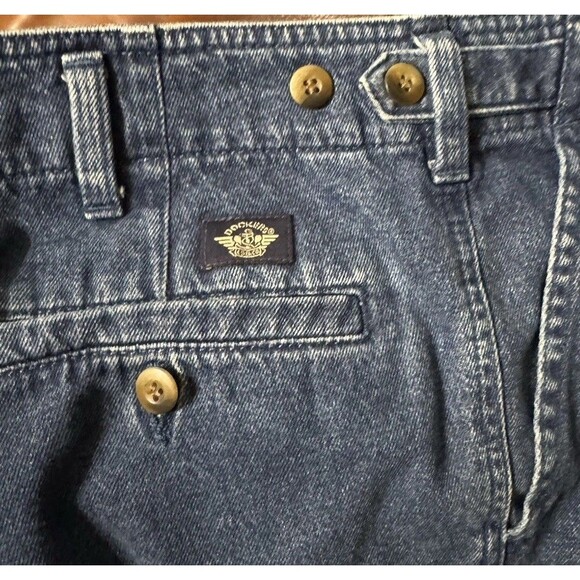 Vintage Men’s DOCKERS Khakis two-pleat denim shorts Plus sz W44 Adjustable Y2K - Picture 2 of 7